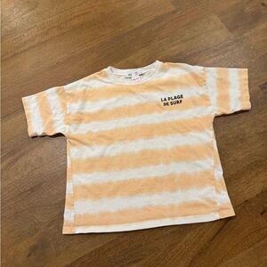 Zara Kids Tee with Orange and White Stripes